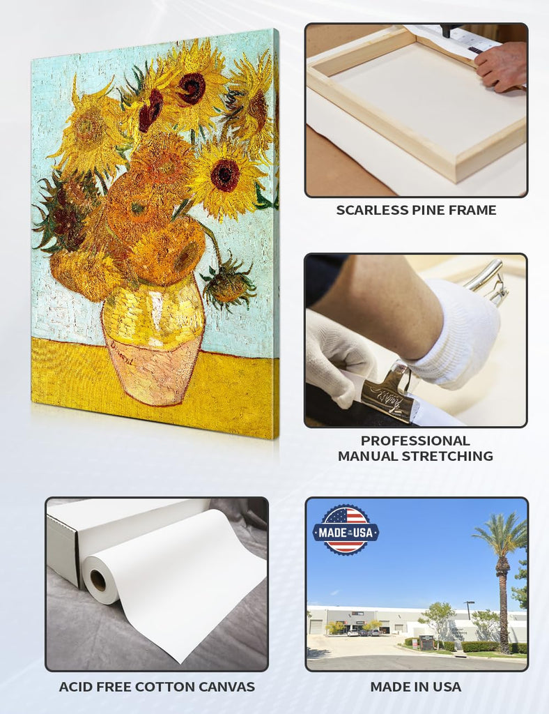 Van Gogh Sunflowers Canvas Wall Art, 40x30 in
