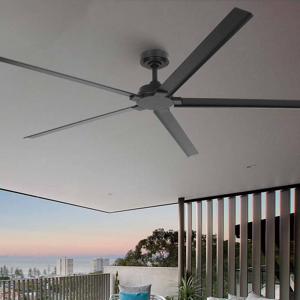 84" Ceiling Fan with LED Light and Remote - Matte Black