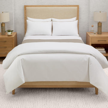 Hotel Signature Duvet Cover - 100% Egyptian Cotton - 280 Thread Count - Jacquard - White - King Size