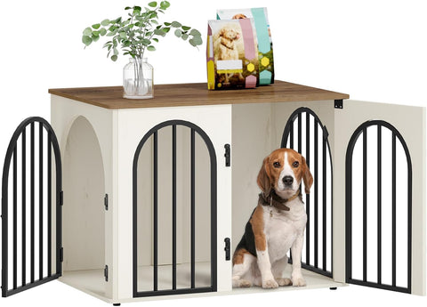31.5'' Wooden Dog Crate Furniture, Indoor Dog Kennel Dogs Cage for Small/Medium Dogs