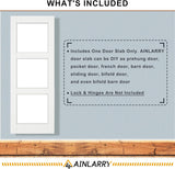 24'' x 80'' 6-Panel Wood Door, Natural Solid Pine Interior Door Slab, Arch Top, Solid Core Wooden Panel w/o Hardware