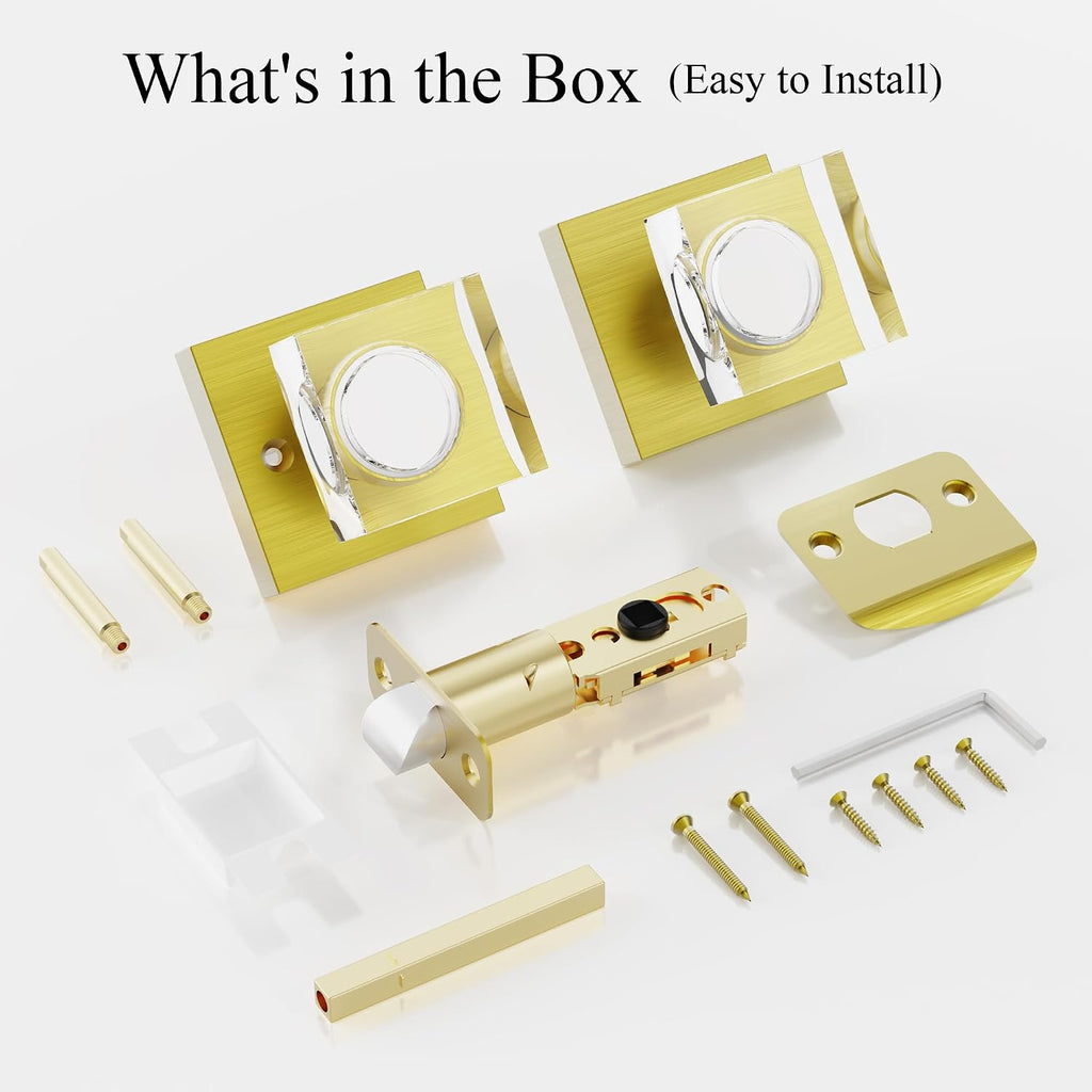 Antique Brass Door Knob Passage Door Knobs Glass Door Knobs Interior, Old Style Crystal Door Knob Square Door Knob