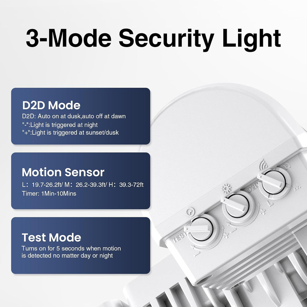 75W LED Flood Light Motion Sensor Outdoor, 7000lm Dusk to Dawn Flood Light, Security Light with Three Head, IP65