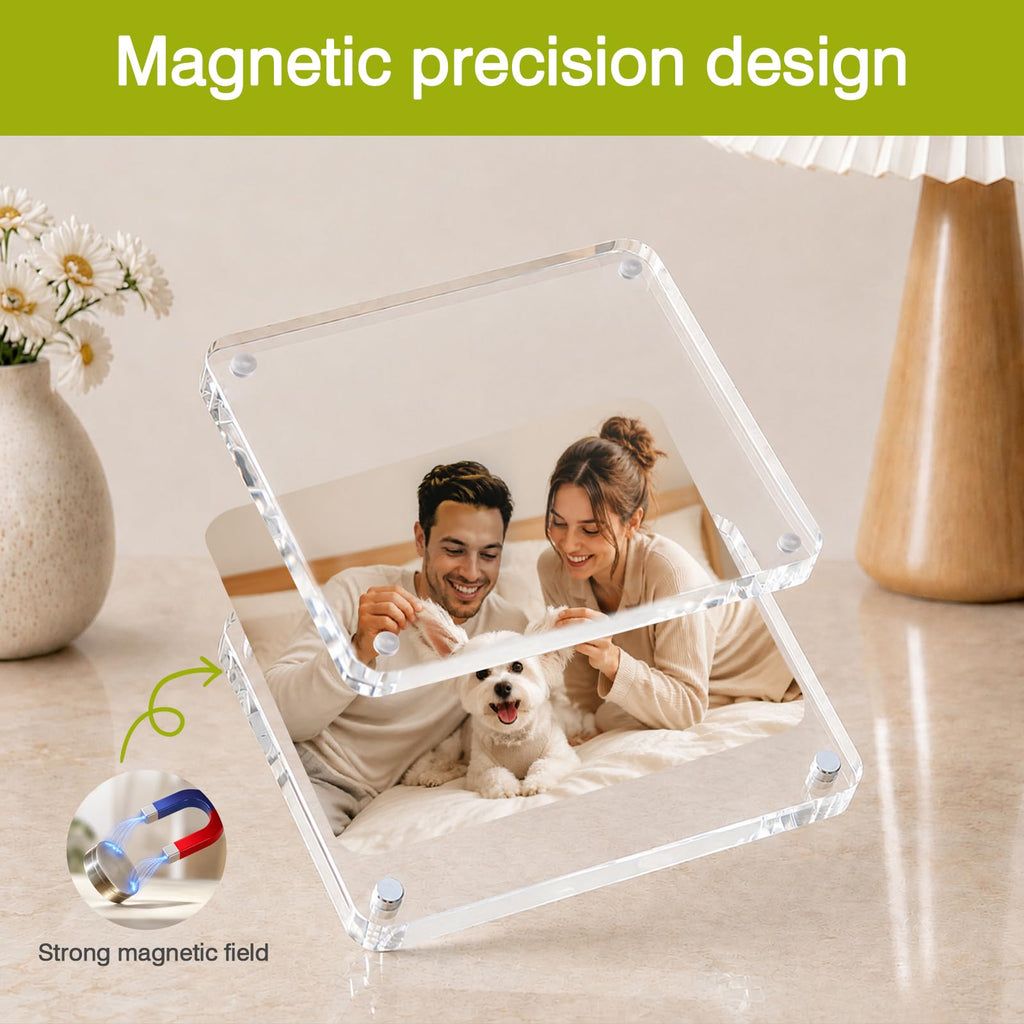 6x8 Acrylic Frame 3Pack 20mm Thicker Frameless Clear Picture Frame