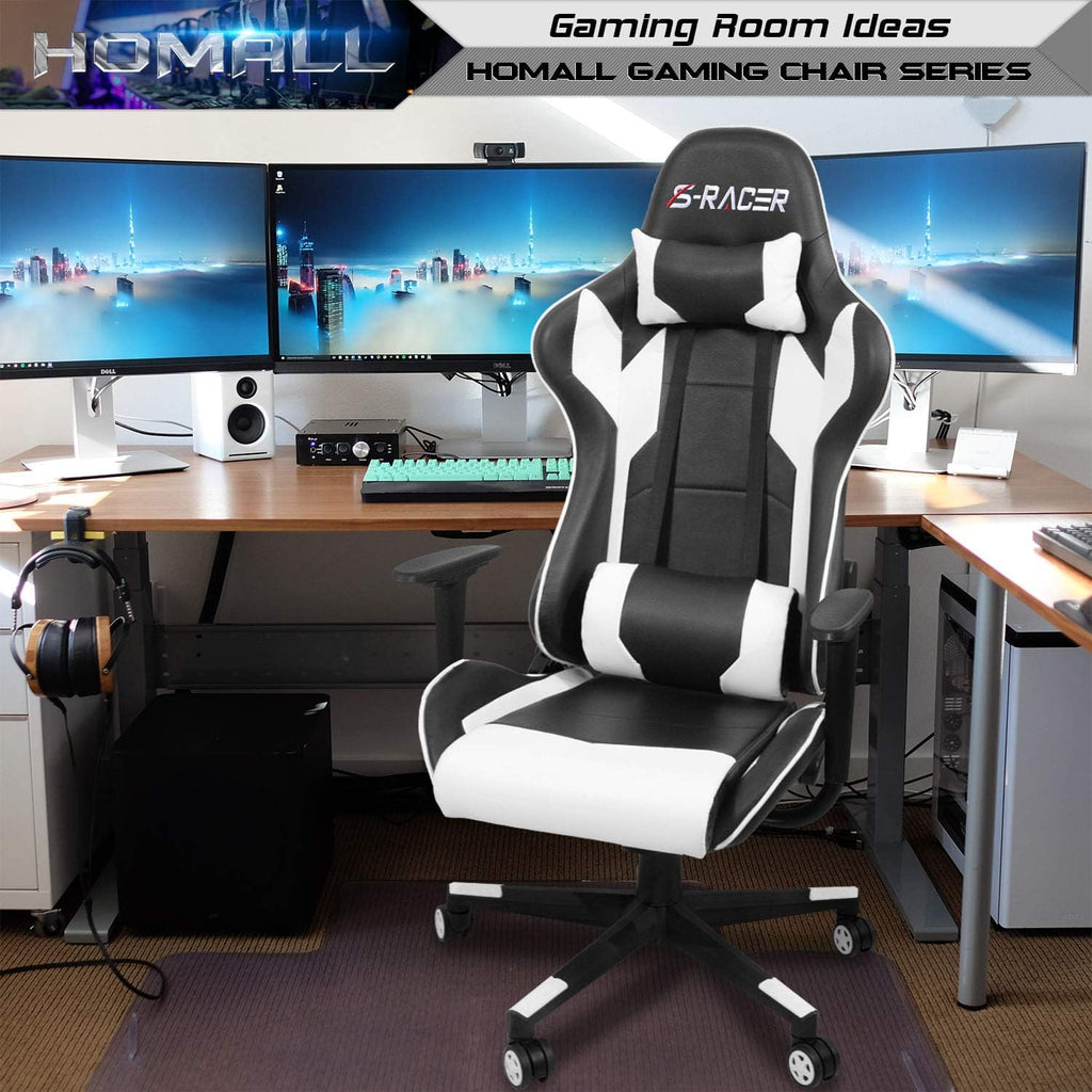 Gaming Chair, Office Chair High Back Computer Chair Leather Desk Chair Racing Executive Ergonomic Adjustable Swivel