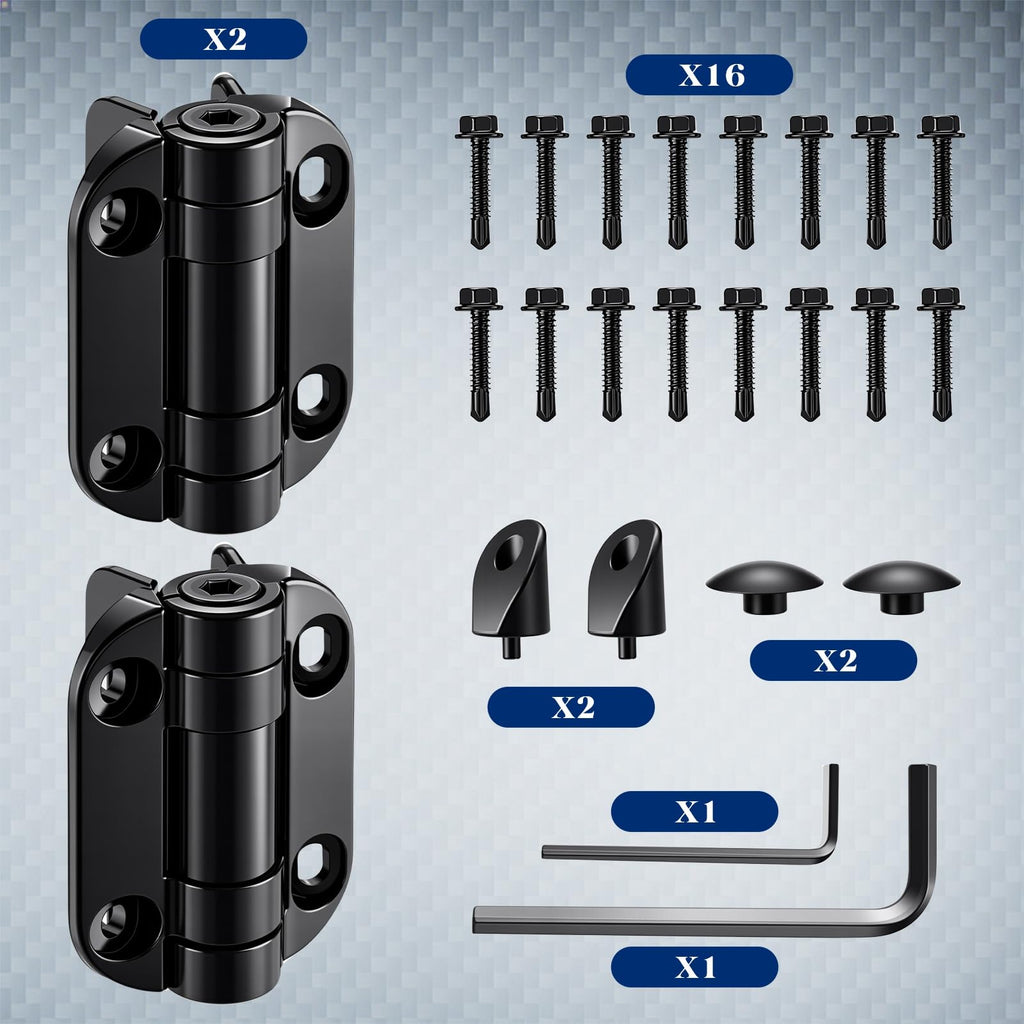 2 Pack Self Closing Gate Hinges 3.5 inch Self-Aligning Heavy Duty Spring Hinges Adjustable Tension Pool Safety for