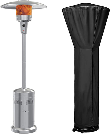 Gas Patio Heater with Wheels And Cover,48,000 BTU of Outdoor Portable LP Propane Commercial Heater ,automatically