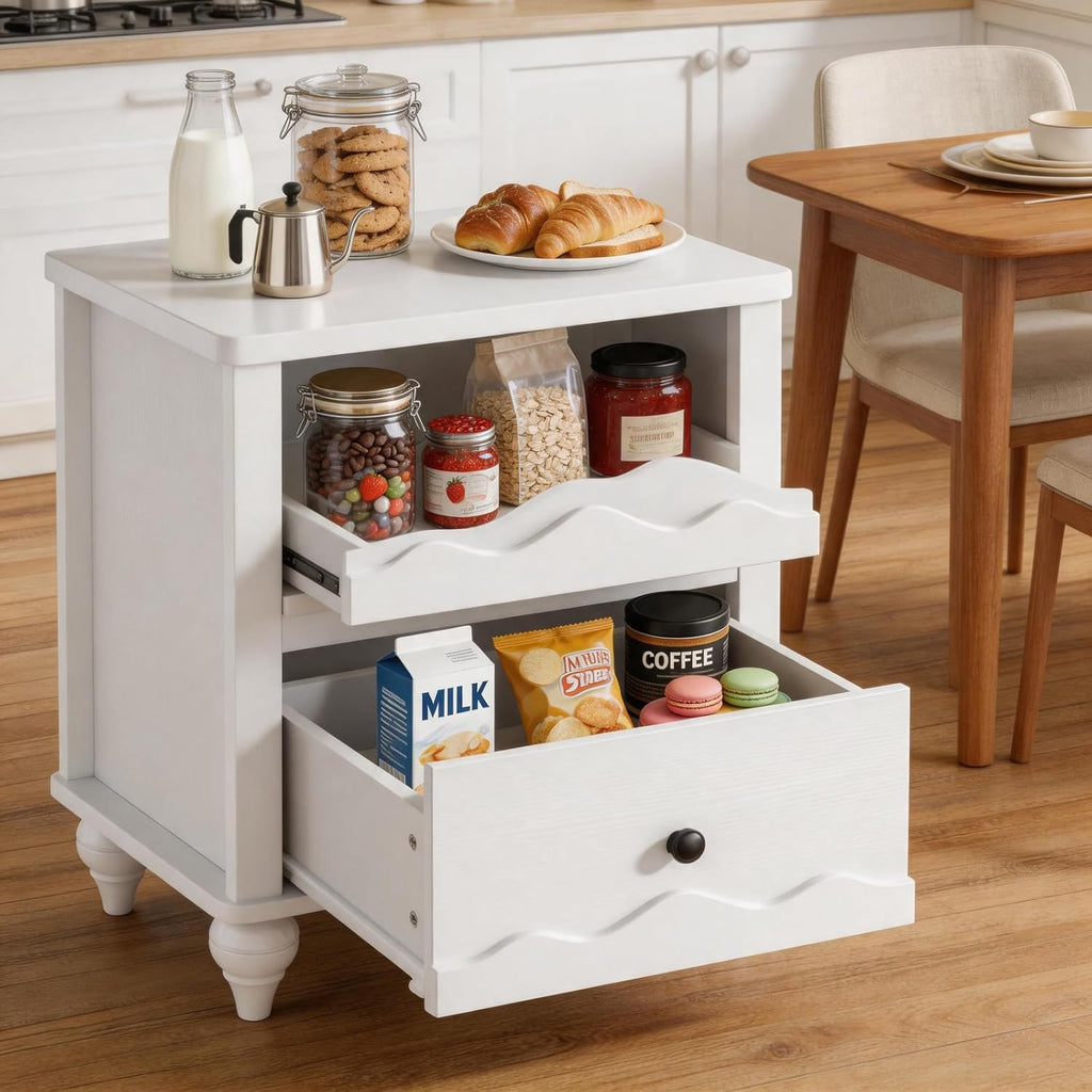 Modern Farmhouse Sideboard Buffet Cabinet, Wood Storage Cabinet with Doors & Adjustable Shelf
