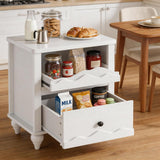 Modern Farmhouse Sideboard Buffet Cabinet, Wood Storage Cabinet with Doors & Adjustable Shelf