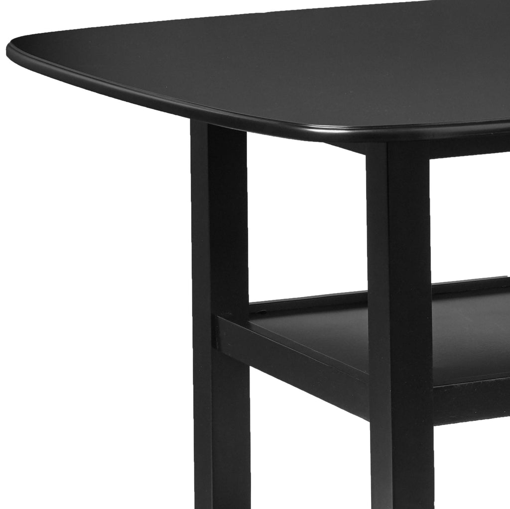 Norman 5-Piece Counter Height Dining Set with Two Display Shelves, Black