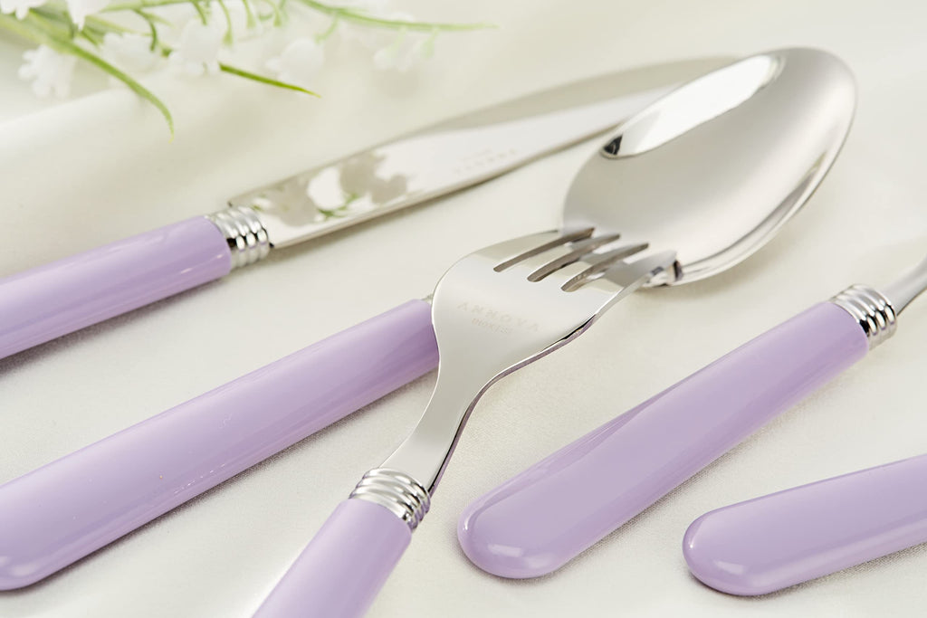 Stainless Steel Colorful Tableware Kitchen Flatware Set Utensils, Includes Dinner Knives, Forks, Spoons, Salad Forks