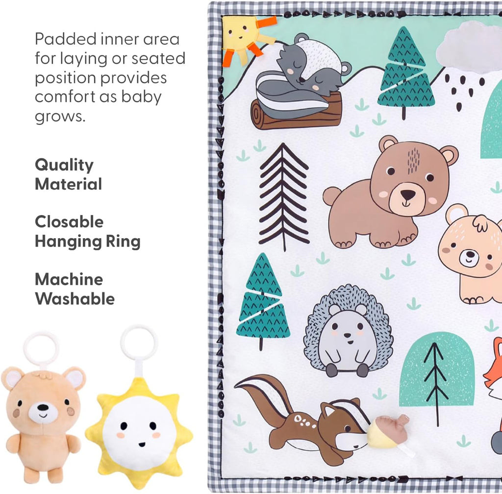 Unisex Baby Play Gym & in-1 Play Mat - Playmat Baby Toys 0-6, 6-12 Months Tummy Time Mat with Hanging Toys, Soft
