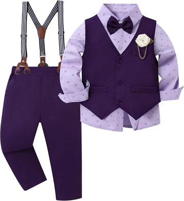 Toddler Boy Dress Clothes Suit Boys Formal Wedding Outfit Set