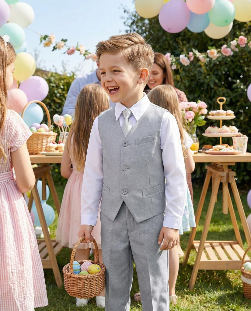 Boys Suits Kids Dress Vest Pants Set Ring Bearer Outfit