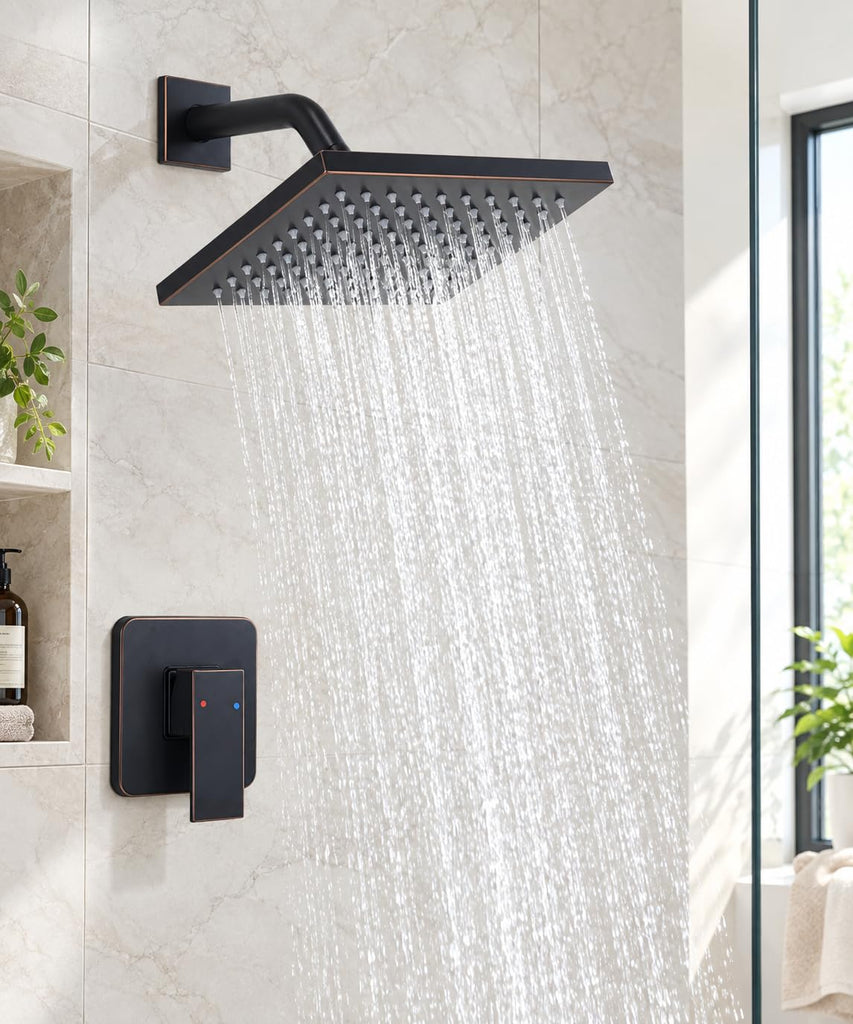 Oil Rubbed Bronze Shower Faucet Single Function Shower Trim Kit with Rough-in Valve Shower Set Bath Rainfall Shower