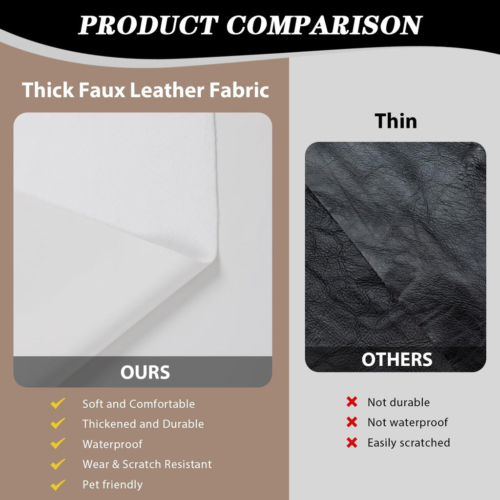 Faux Leather Vinyl Upholstery Fabric by The Yard 1.3mm Thick 1 Yard 55"x36"