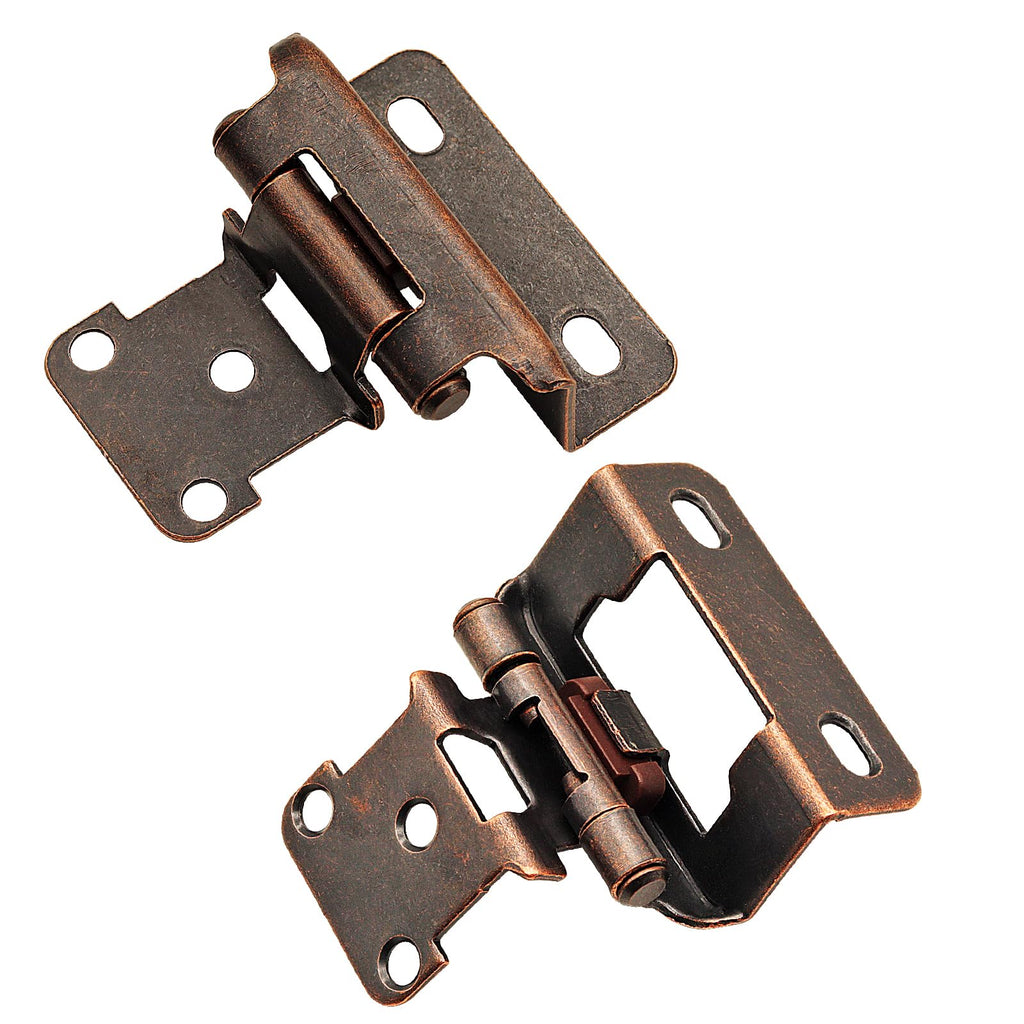 8 Pack (4 Pairs) 1/2 Inch Overlay Partial Wrap Hinges Oil Rubbed Bronze