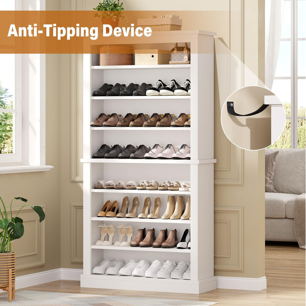 Freestanding Shoe Cabinet, Holds 40-45 Pairs, 71 Inch Tall 9-Tier Shoe Rack with Adjustable Shelves, Heavy Duty Open