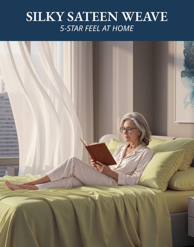 King Sheets Deep Pocket 100% Egyptian Cotton Sateen - Seafoam