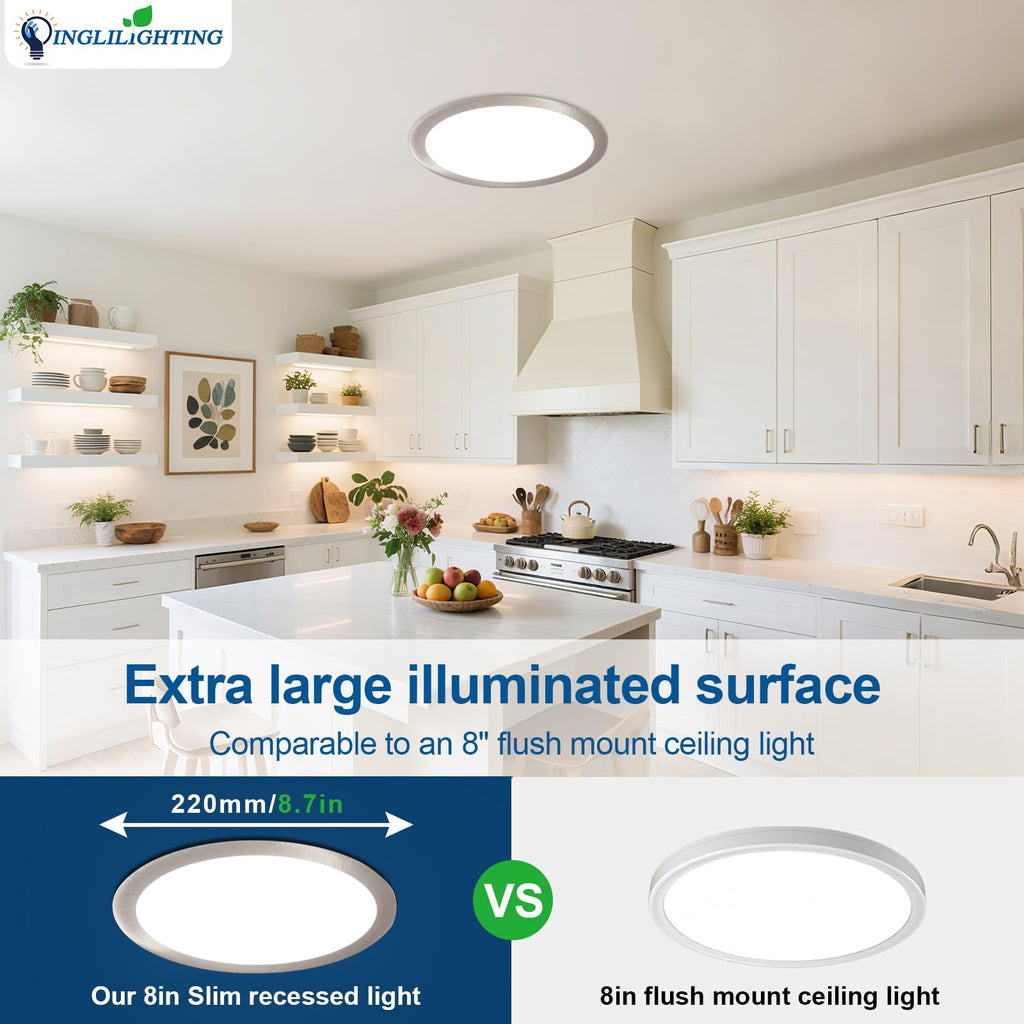 LED Recessed Ceiling Lights: 12 Pack 3 Inch 5CCT Ultra-Thin Lighting with Junction Box - 600LM Brightness 6W Eqv 50W