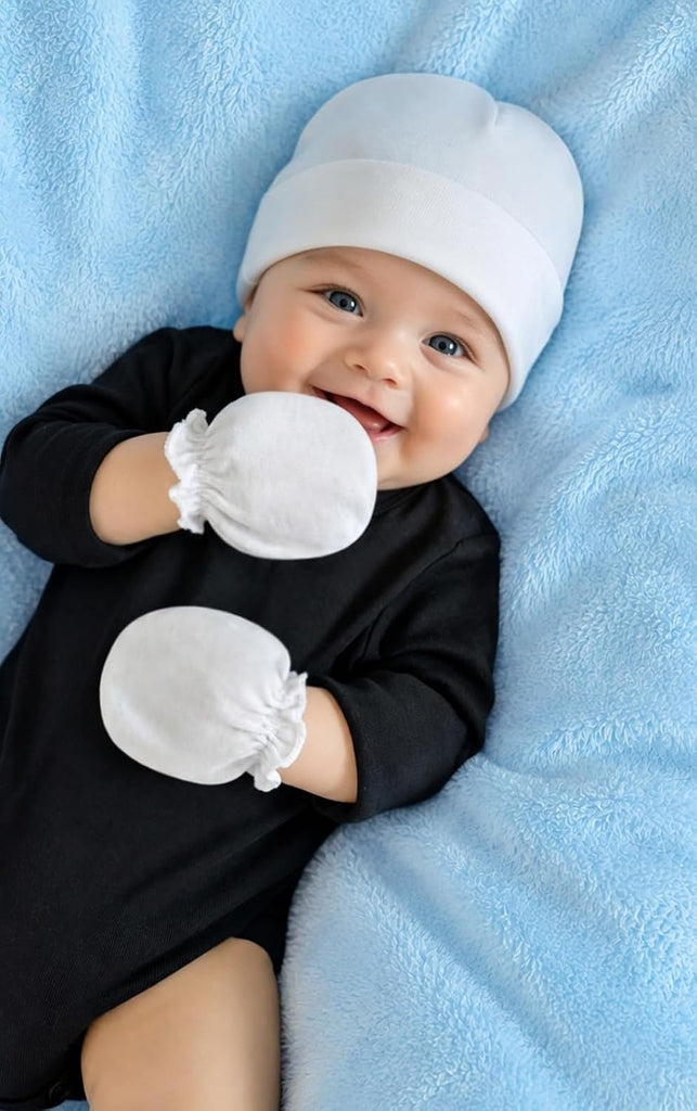 Baby Mittens No Scratch, Soft Cotton Newborn Gloves, (0-6 Months)