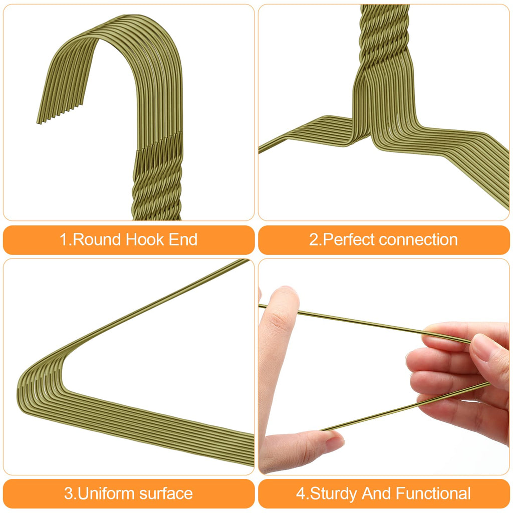 120 Pcs Wire Hangers Bulk Dry Cleaner Hangers, Gold