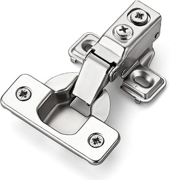 60 Pack 30 Pairs Short Arm Kitchen Cabinet Hinges for 1/2 Inch Overlay Cabinet, Brushed Nickel 105 Degree Opening Angle