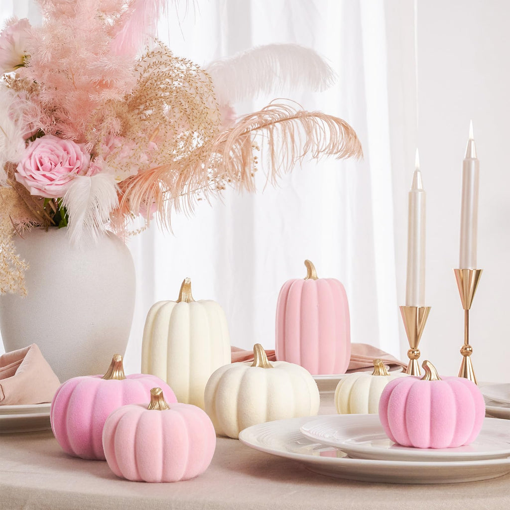 Pumpkins Fall Decoration Thanksgiving Set for Decorating, 7PCS