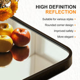 Black Framed Bathroom Vanity Mirror for Over Sink, 50x30 Inch High-Definition Wall Mirror with Horizontal/Vertical