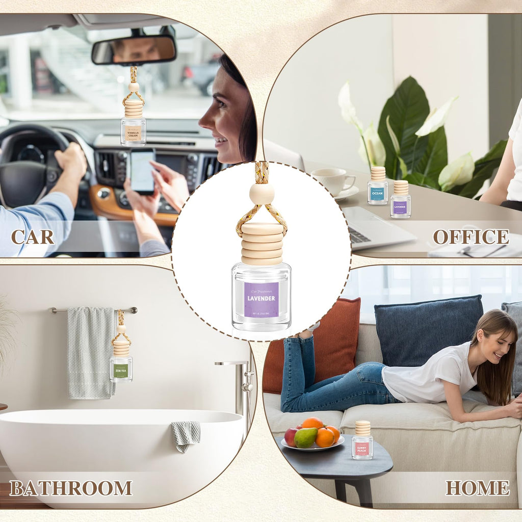 6Pack Car Air Freshener, Hanging Essential Oil Air Freshener Diffuser