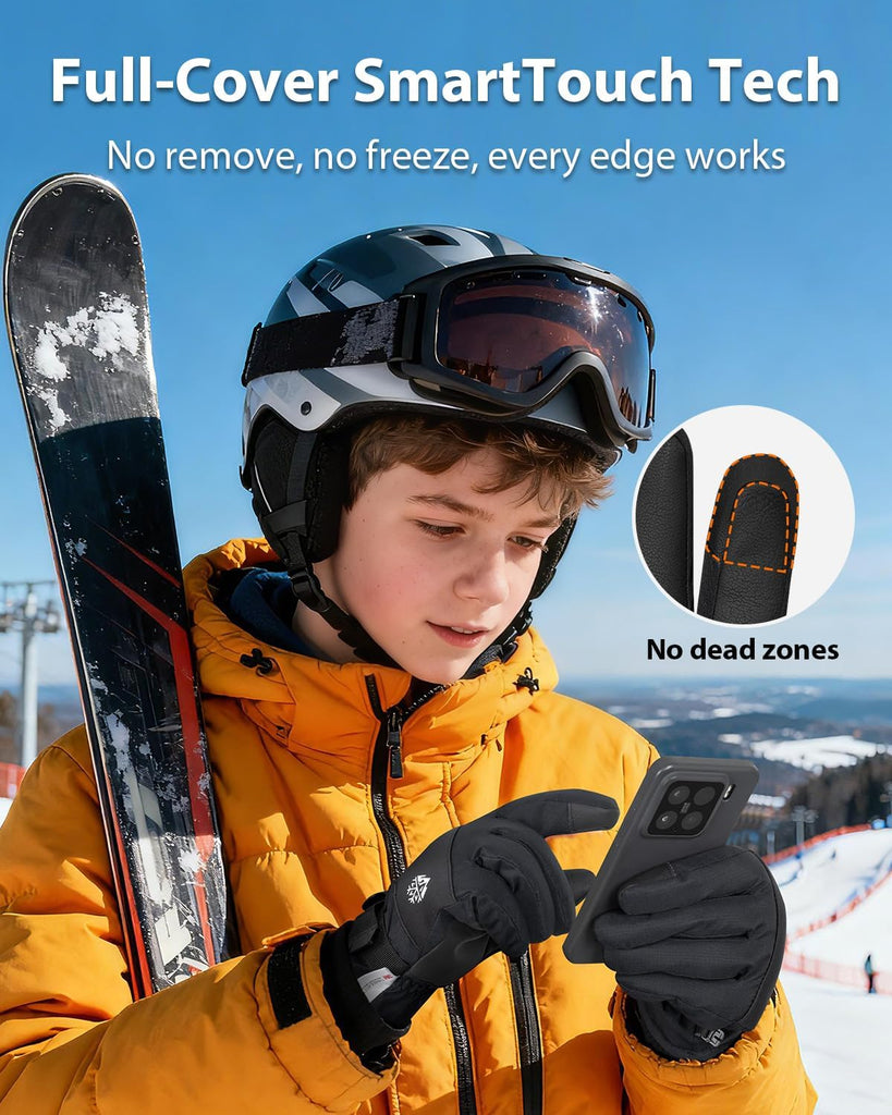 Kids Winter Gloves Waterproof, Warm 3M Insulated Snow Gloves