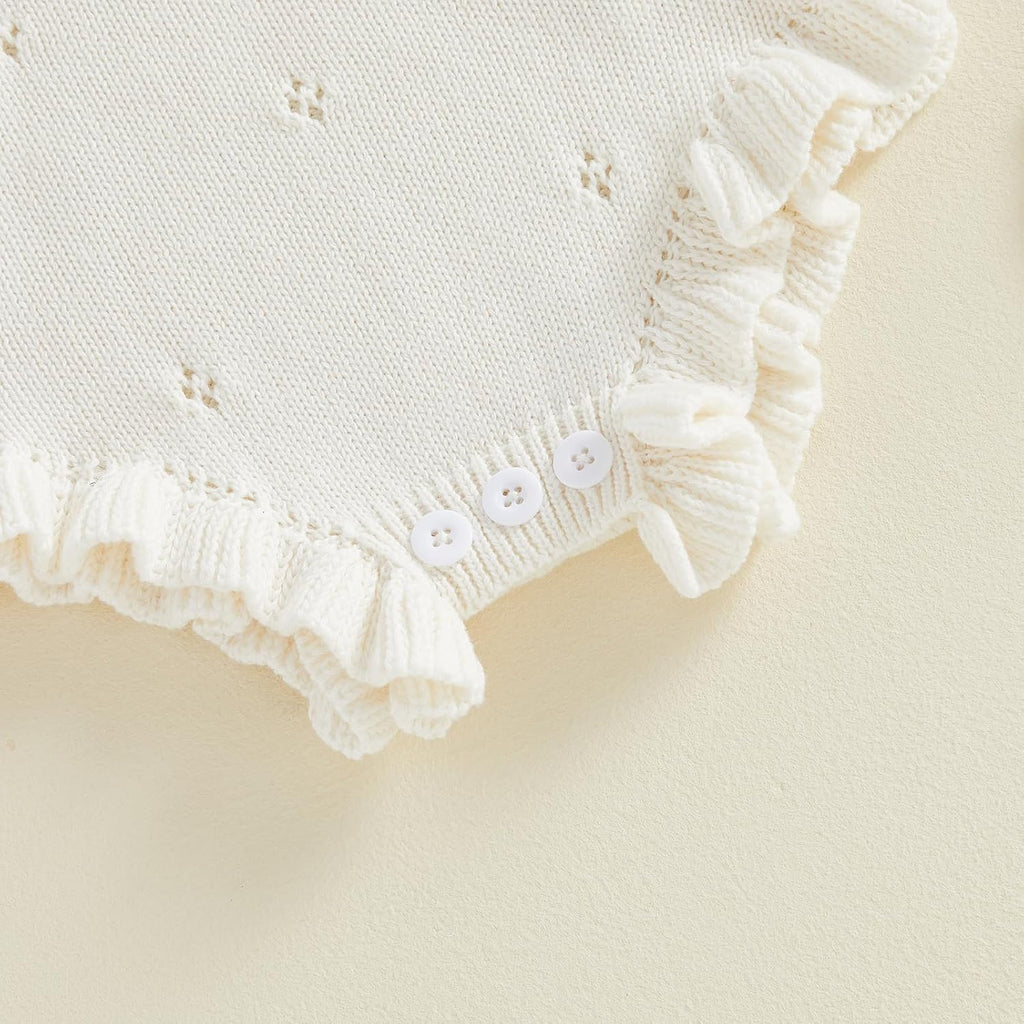 Baby Girl Coming Home Outfit Ruffle Knit Sweater Romper