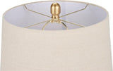 Home 23" Greyish Brown Earth Tone Rustic Farmhouse Ceramic Table Lamp, Dining, Office, with Beige Linen Shade