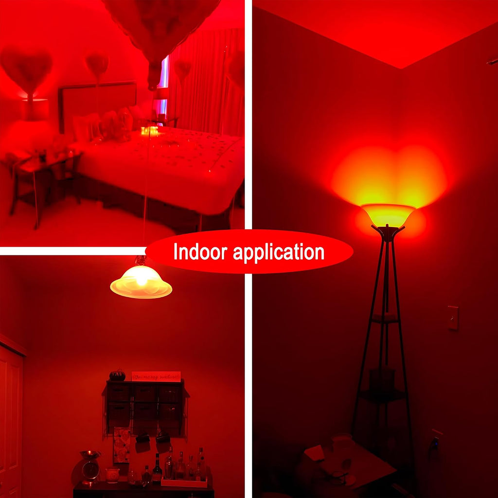 LED Red Color Light Bulb - A19 E26 Base, 9W (60W Equivalent)