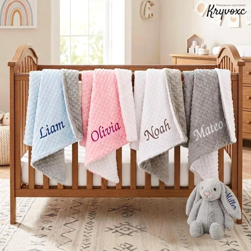 Blanket and Plush Bunny Set, Custom Blankets and Rabbit