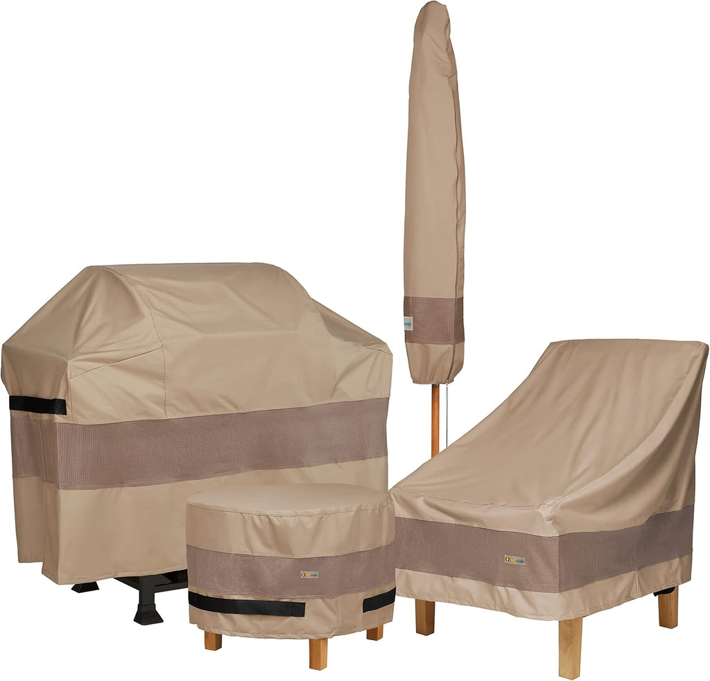 Elegant Water-Resistant 90 Inch Round Patio Table & Chair Set Cover, Outdoor Table and Chair Cover