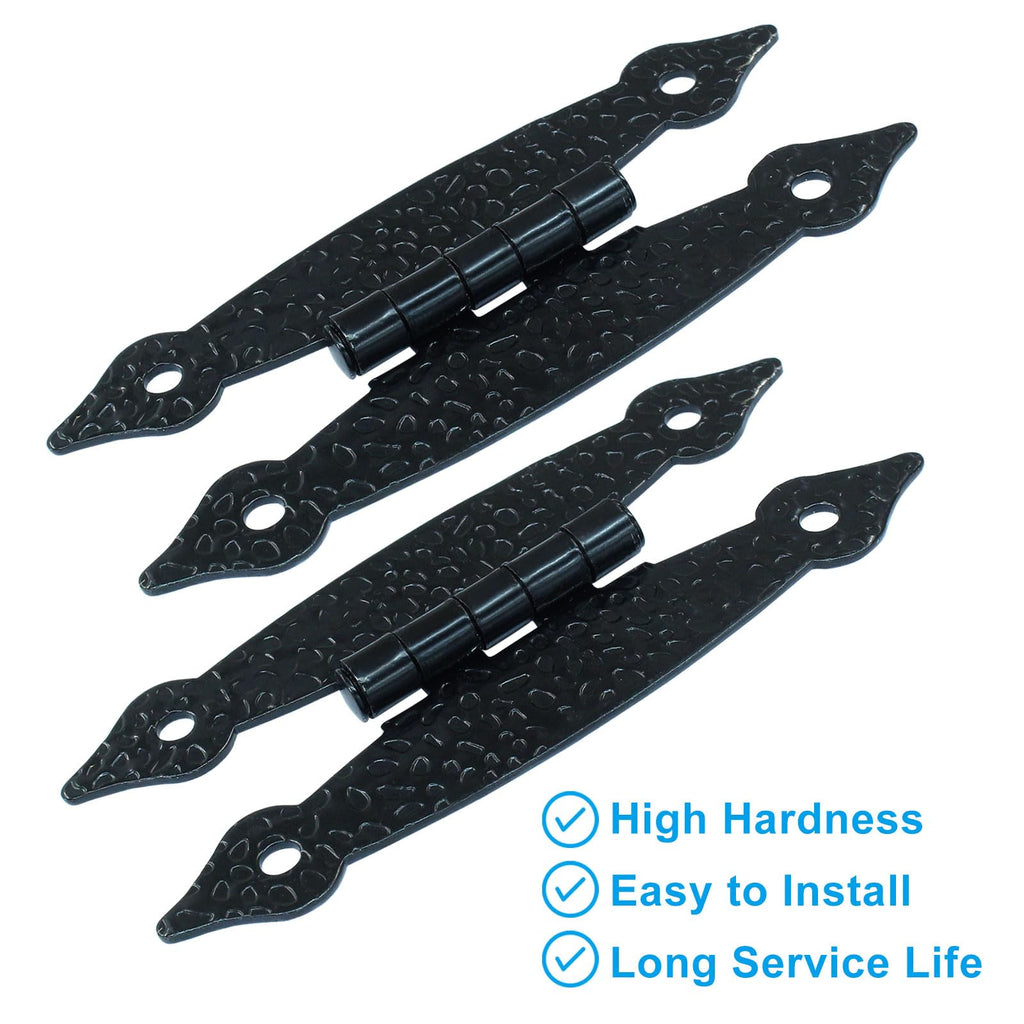 12Pcs Black H Cabinet Hinges