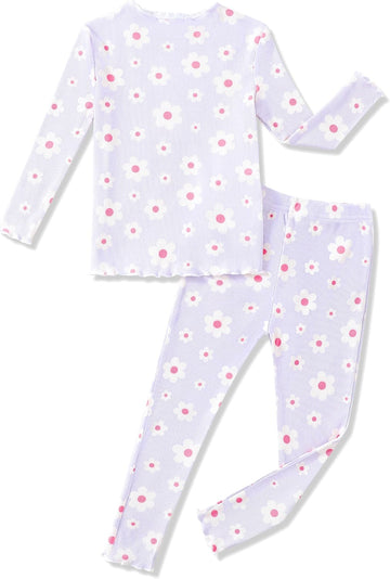 Toddler Girls Pajamas Bamboo Viscose Long Sleeve Snug Fit 12M