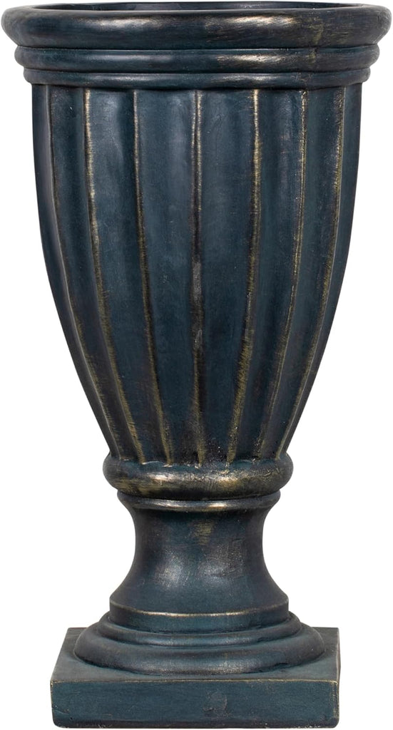 26.77" H Stately Tall Fluted Pedestal Urn Planter Weather-Resistant MGO Outdoor Flower Pot for Garden Patio and Front