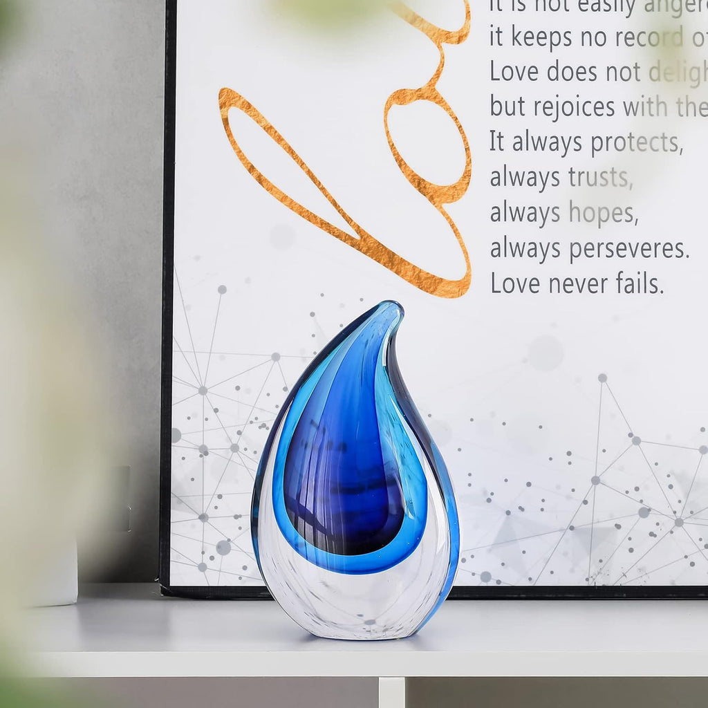 Hand-Blown Murano-Style Glass Sculpture Decor Statue and Figurine - Wonderful Gift, Blue