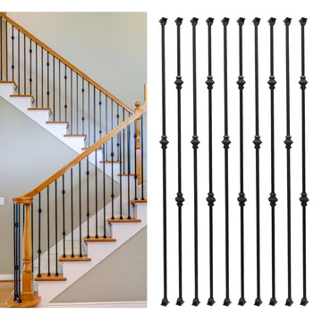 10-Pack Wrought Iron Balusters Knuckle Design
