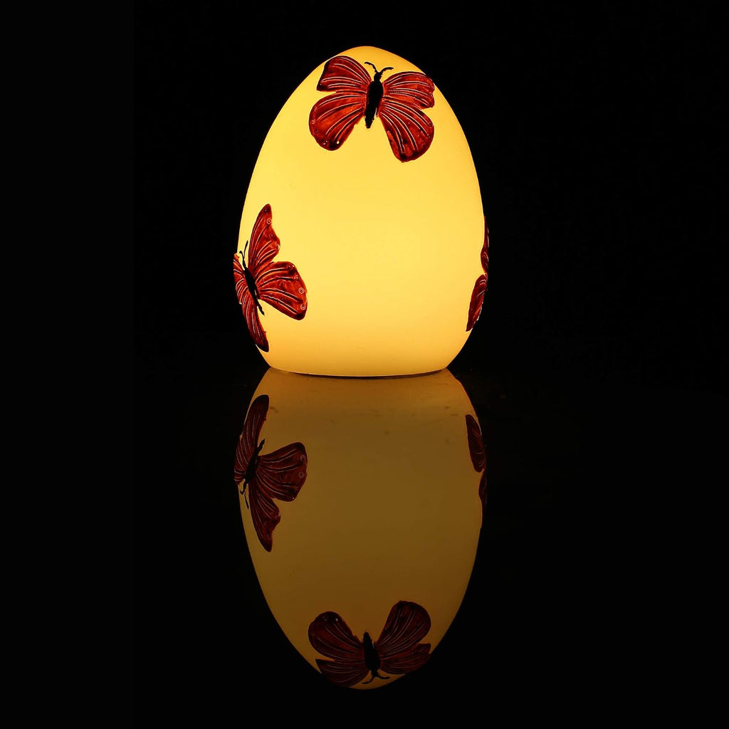 Easter Egg Decorations Spring Home Decor Handmade Hand Painted Real Wax Battery Operated Flameless LED Candle Kids'