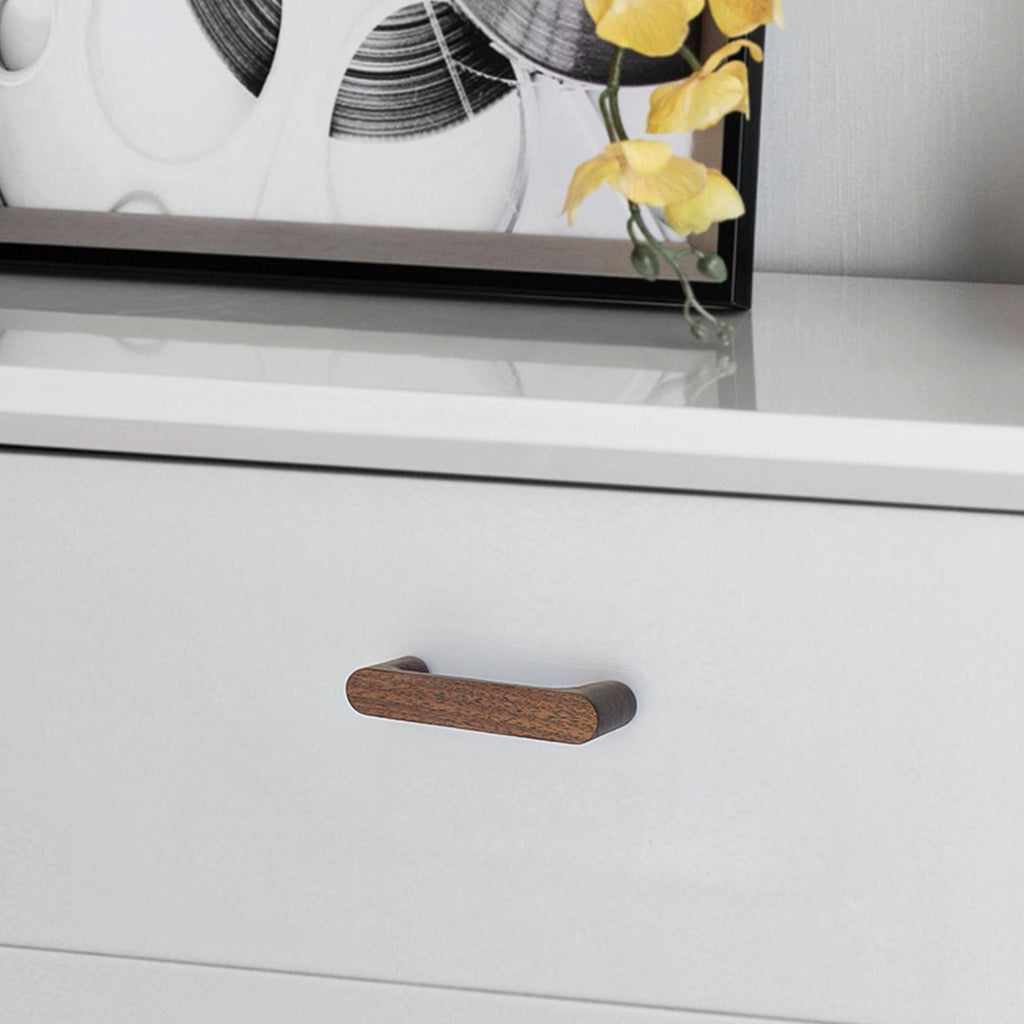 6 Pack Walnut Wood Drawer Pulls Handes Rustic Cabinet Pulls Handles Wood Dresser Knob Kitchen Furniture Hardware (6