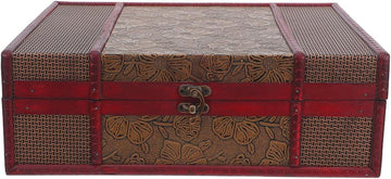 Memory Box Wooden Desktop Storage Boxes Wood Treasure Box for Books Jewelry Document Box without Lock (Lotus) Storage