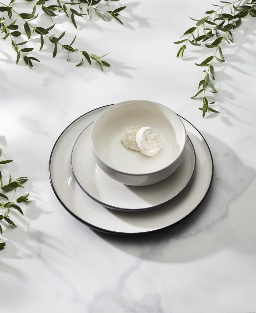 24 Seven Colors Pumice Porcelain 12-Piece Dinnerware Set for 4
