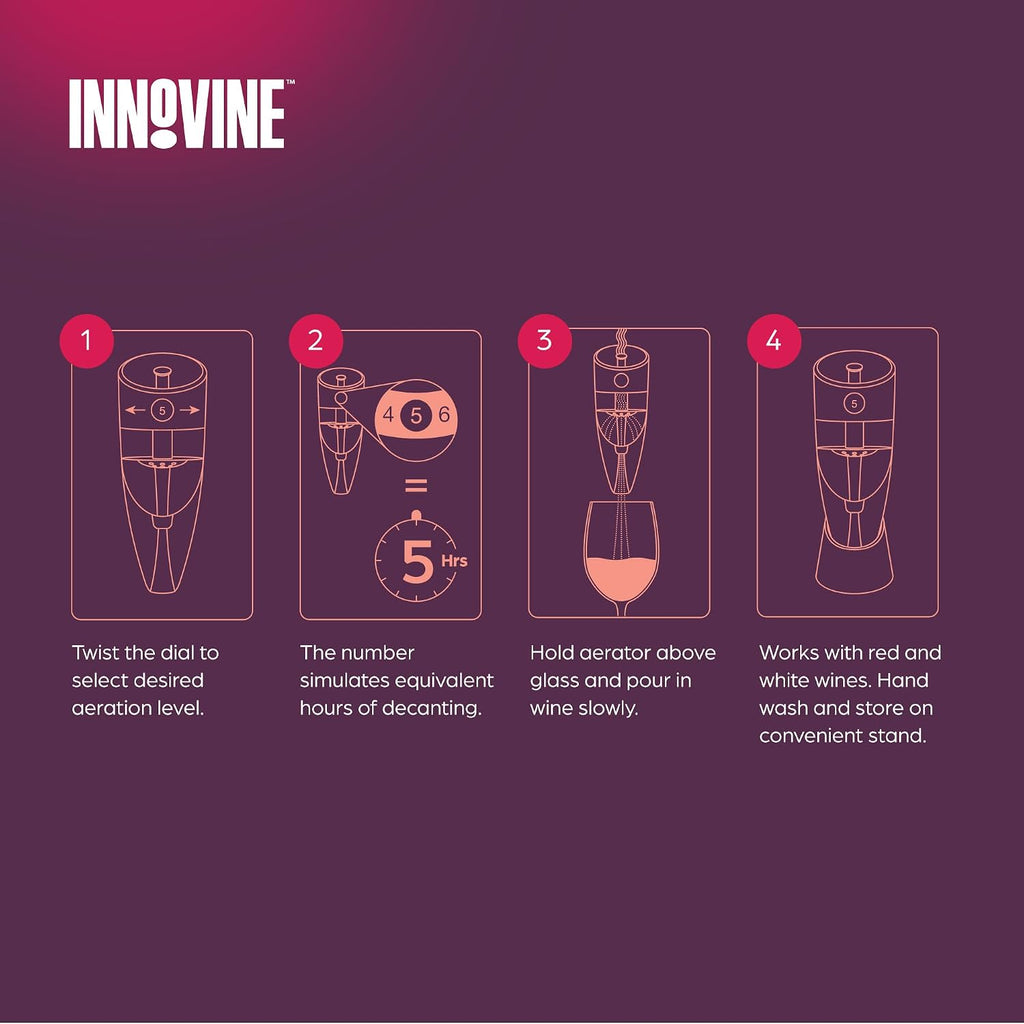 Wine Aerator, Instant Decanter with Adjustable Dial to Custom Aeration, Enhance Flavor, Smooth Pour
