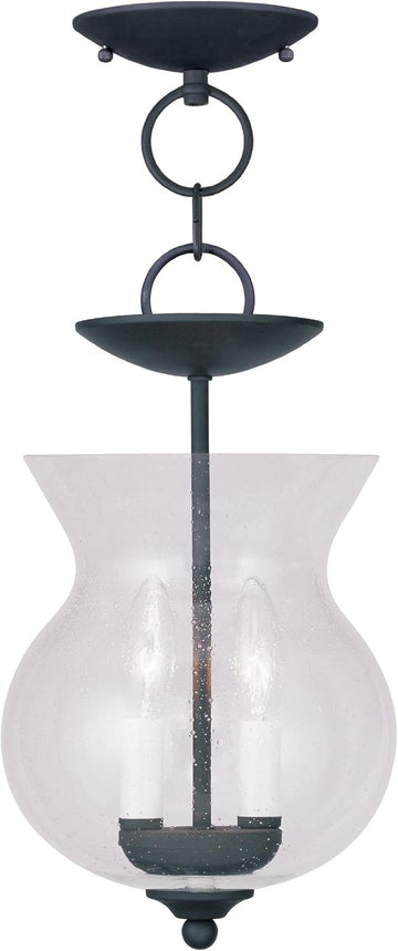 Legacy 2-Light Convertible Hanging Lantern/Ceiling Mount, Black