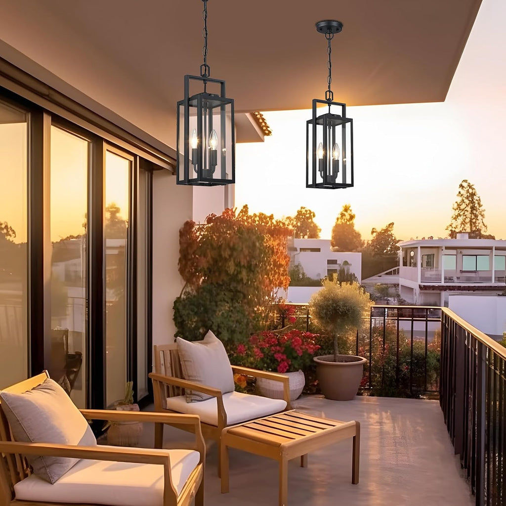 17.8'' Large Dusk to Dawn Outdoor Pendant Light 2-Light