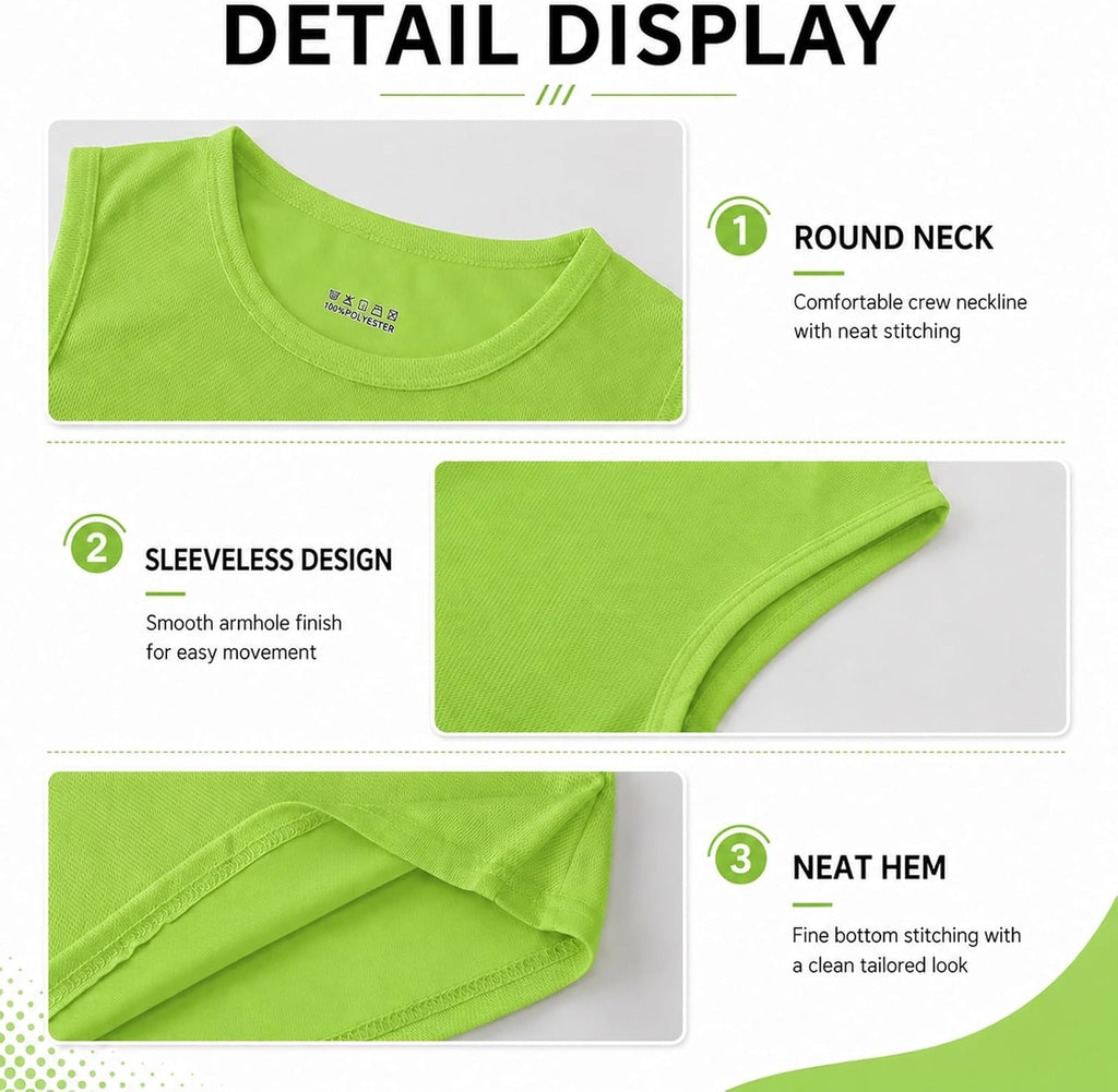 Pack Athletic Boys Tank Tops Mesh Quick Dry Kids Sleeveless Tops