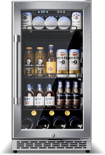 18-inch under-counter beverage refrigerator - 140-Can & 20-Bottle Capacity, Dual